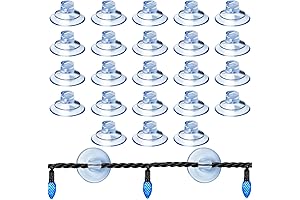 25PCS Mini Suction Cup Hooks Christmas Lights Suction Cup Opening Clip Wire