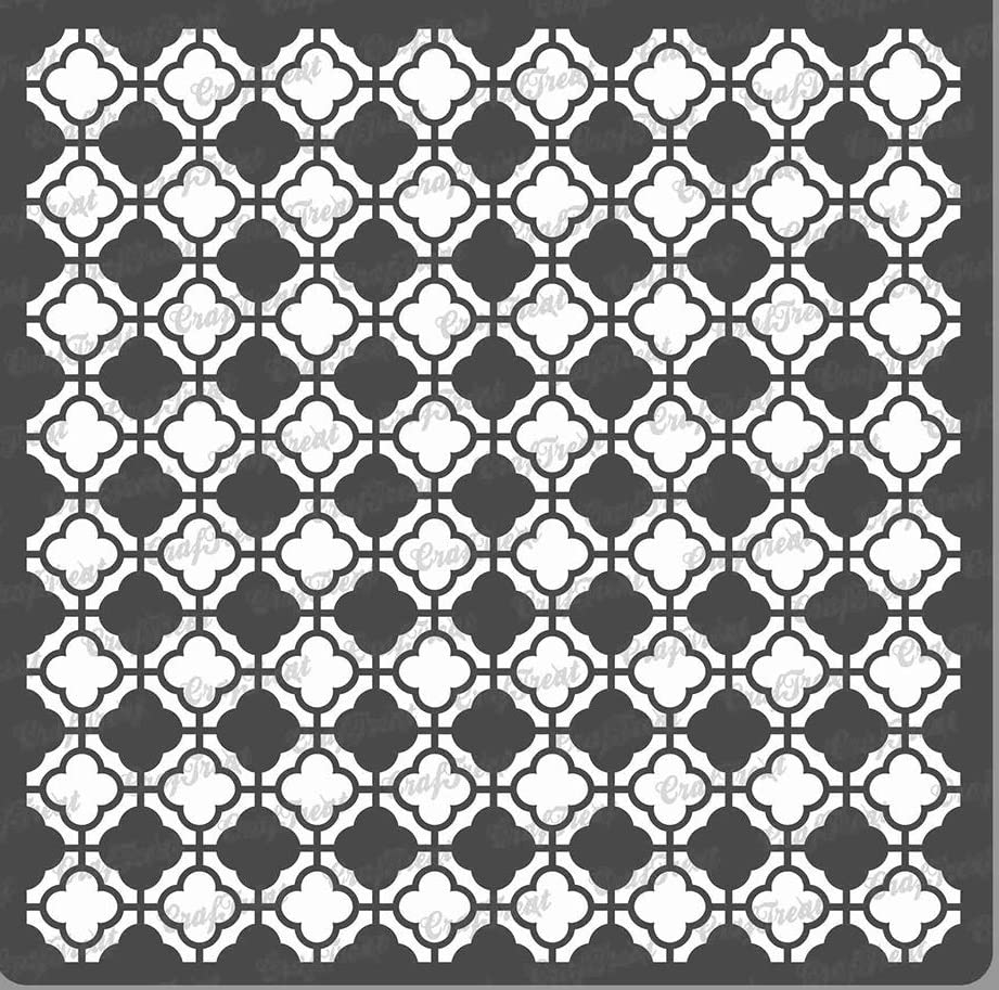 CrafTreat Moroccan Trellis Stencil for Craft and Art - Moroccan Flower Trellis - Size: 6X6 Inches - Reusable Moroccan Design Stencil - Moroccan Stencils for Craft