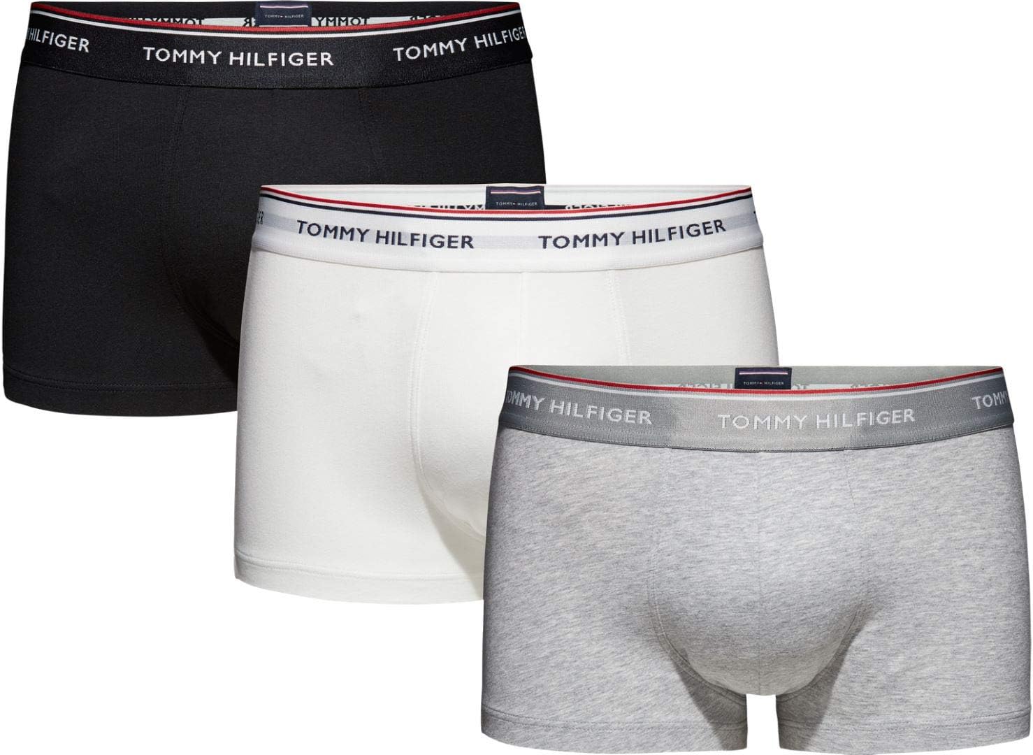Tommy Hilfiger Men's 3P Lr Trunk Boxer Shorts, Black (Black/White/Grey Heather), Xxl Uk