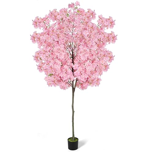 6Ft Tall Cherry Blossom Artificial Tree,Fake Pink Cherry Blossom Tree,Lifelike
