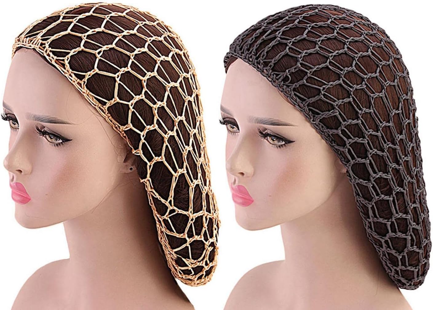 ヘアネット ロング かぎ針編み レーヨン 2点セット ナイトキャップ ロングヘア 対応 ヘアキャップ 抜け毛防止 おしゃれ 柔らか素材 ヘアケア プレゼント 美容師 摩擦軽減 08 正規品販売
