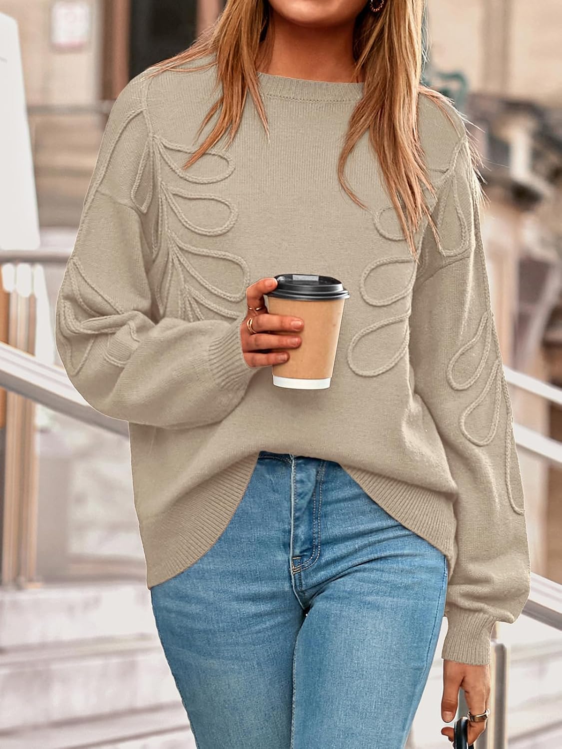 PRETTYGARDEN Womens Oversized Sweater 2025 Crewneck Long Sleeve Ribbed Knit Pullover Sweaters Tops Fall Fashion Outfits - Image 2