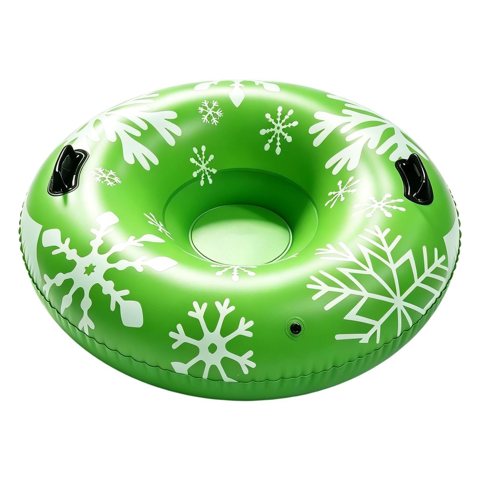 Slitta Da Neve 90X90 Cm Ciambella In PVC Con Maniglia Antiscivolo | Slittino Gonfiabile Regalo di Natale per Bambini Bambine Uomini Donne Sci Lago Fiume Ghiacciato Outdoor