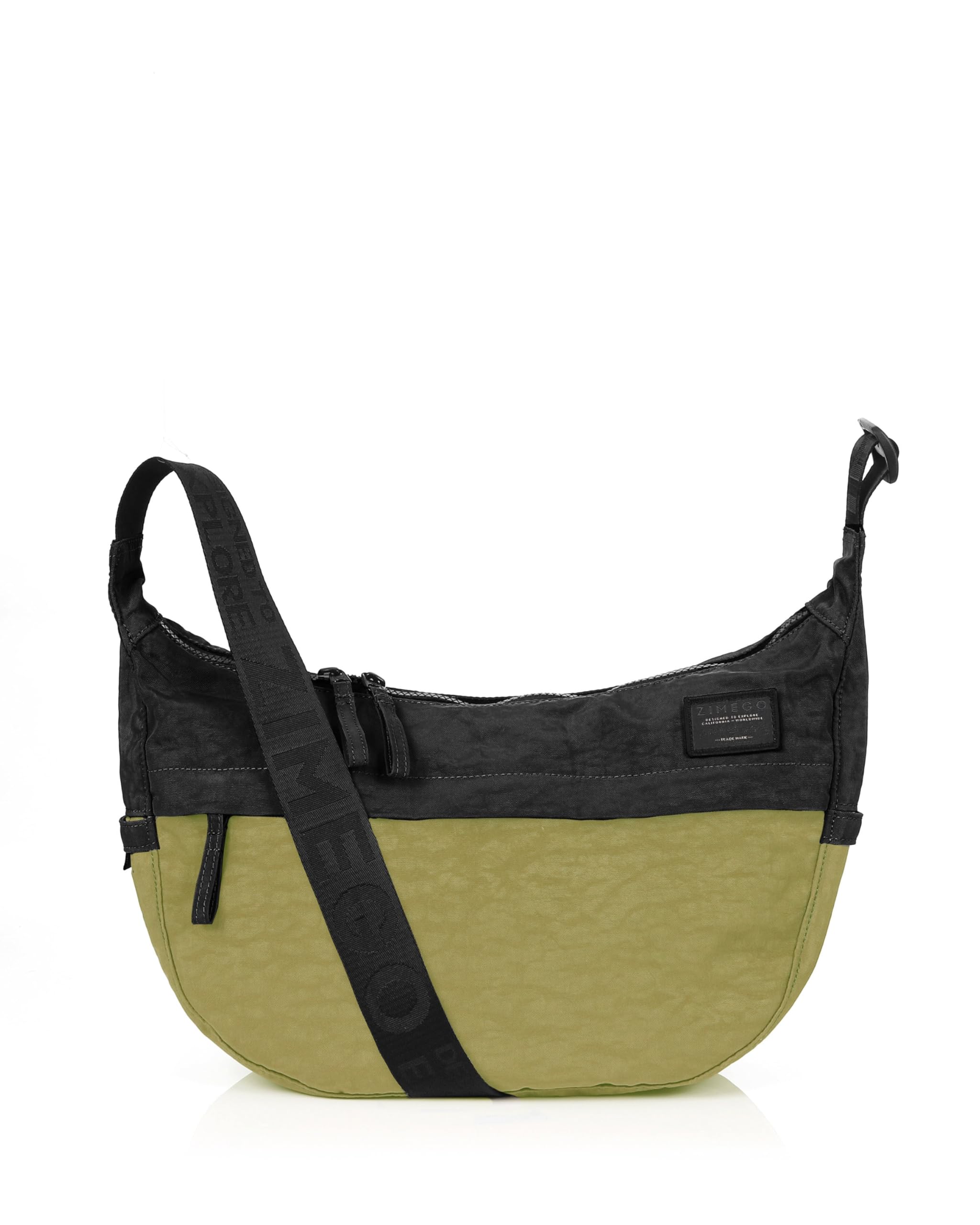ZIMEGO Basic Crescent Crossbody Hobo Bag with Mesh Zipper Pocket