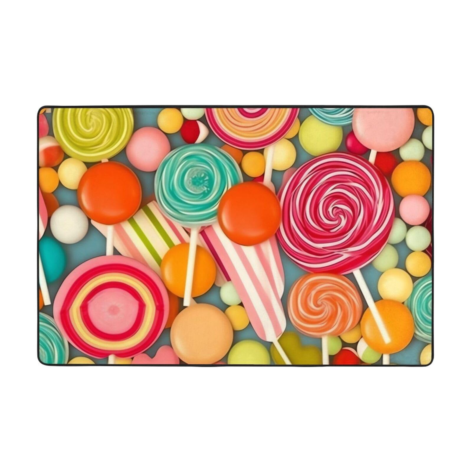 Tapis antidérapant en flanelle Lollipops lavable pour sécuriser la chambre