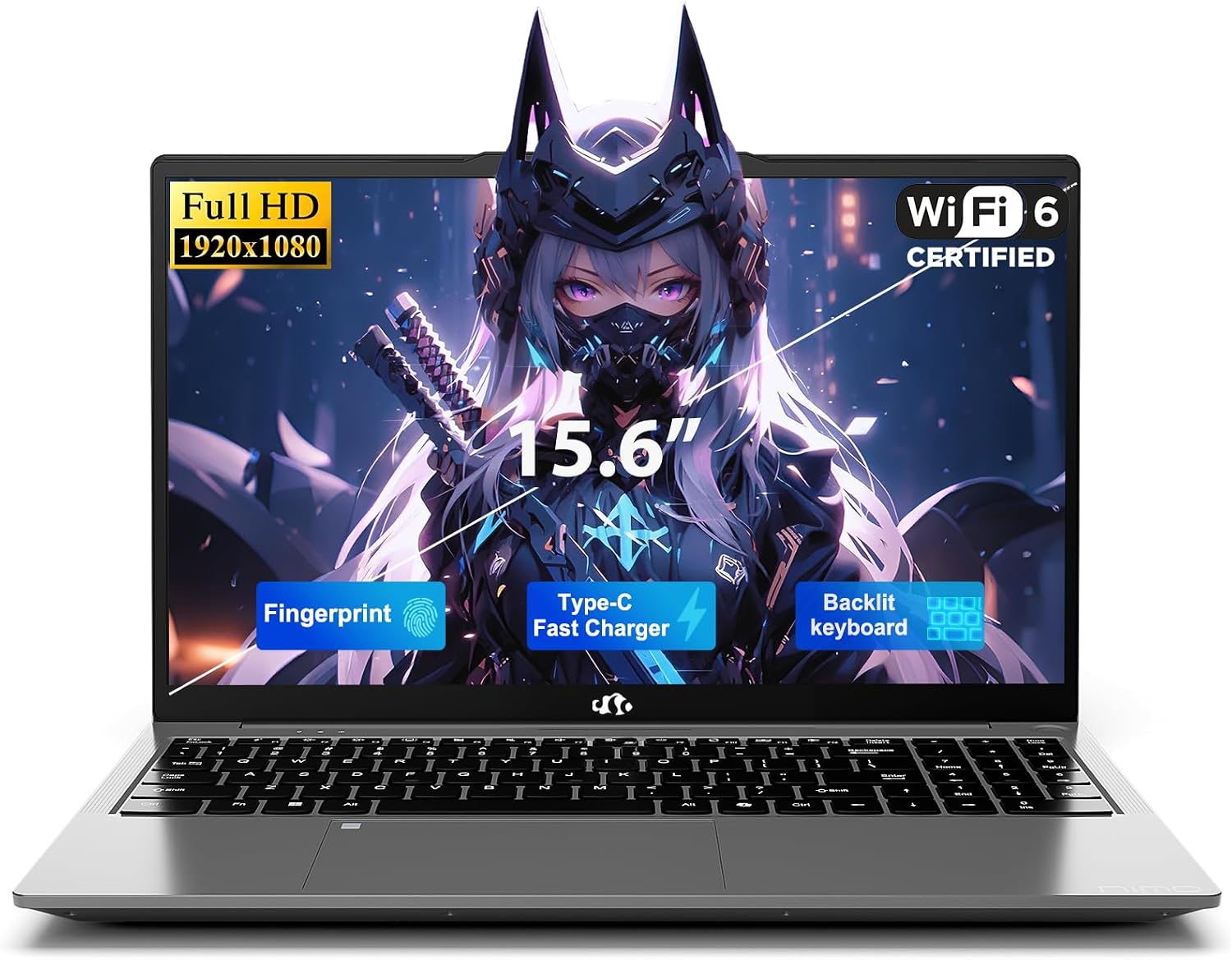 NIMO 15.6" FHD Copilot AI-Laptop, Intel 4 Cores, 16GB RAM, 512GB SSD Win 11