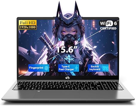 NIMO 15.6" FHD Copilot AI-Laptop, Intel 4 Cores, 16GB RAM, 512GB SSD Win 11