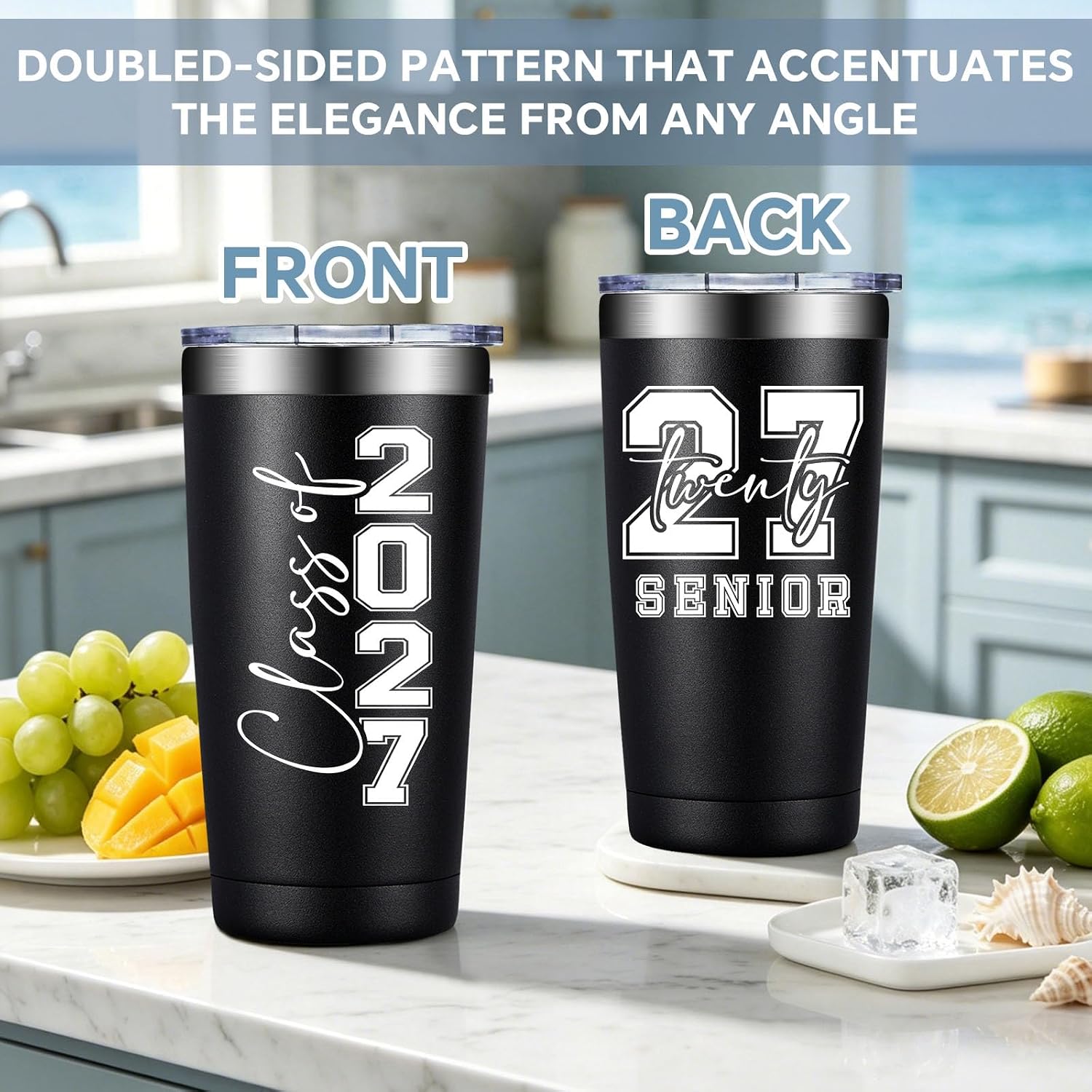BIRGILT Class of 2027 Senior Night Gifts for Boys Girls - 20oz Tumbler Cup image 4