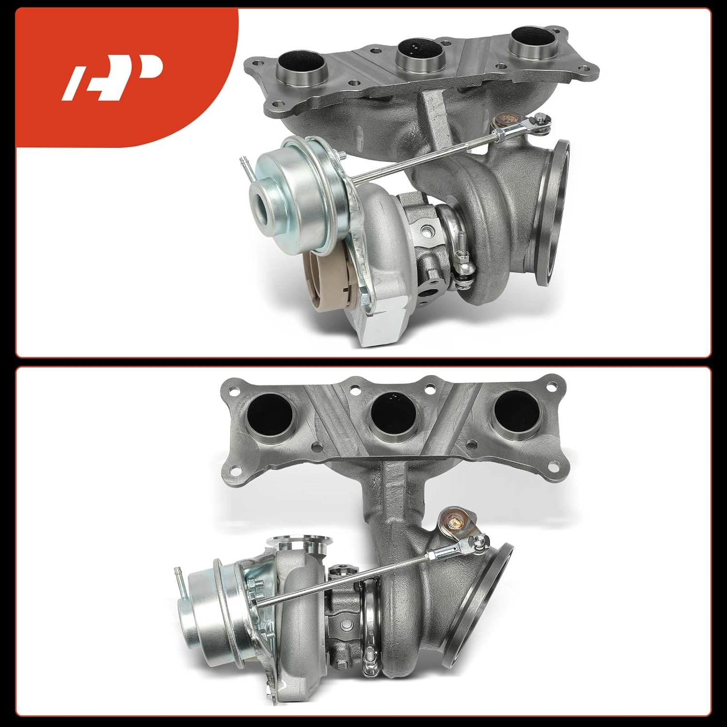 A-Premium Complete Turbo Turbocharger Kit, with Wastegate Actuator & Gasket, Compatible with BMW 740i 2010-2015, 740Li 2011-2015, 740Li xDrive, 2013-2015, X6 2008-2016, 3.0L, Replace# 49131-07239