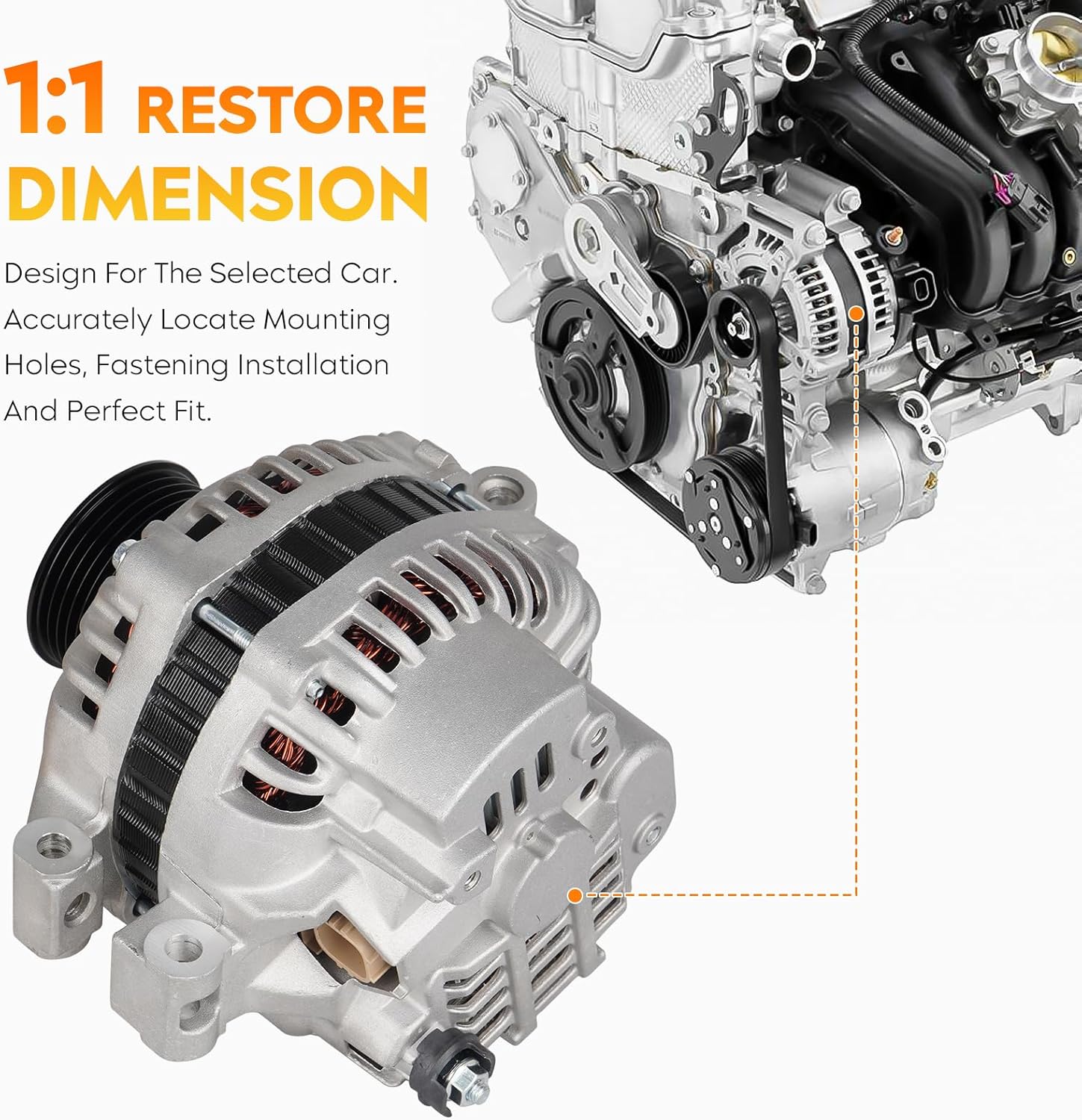 Alternator for Honda CR-V 2002 2003 2004 2005 2006 2.4L 2.4, for ACURA RSX 2.0L 2.0 2002 2003 2004 2005 2006, Replace AHGA55, 31100-PND-004, 102211-2680, A002TB7591, A002TB7591ZE, A002TC0691, 13966
