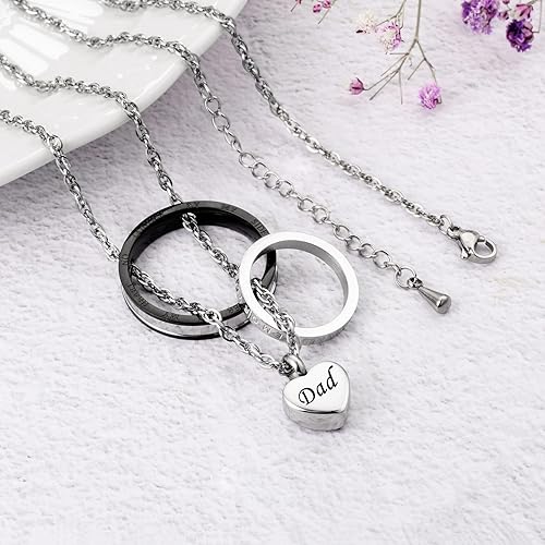 Miniatura 5 de XIUDA Collar de urna de cremación para cenizas, recuerdo eterno tallado, urna de acero inoxidable, soporte conmemorativo para cenizas
