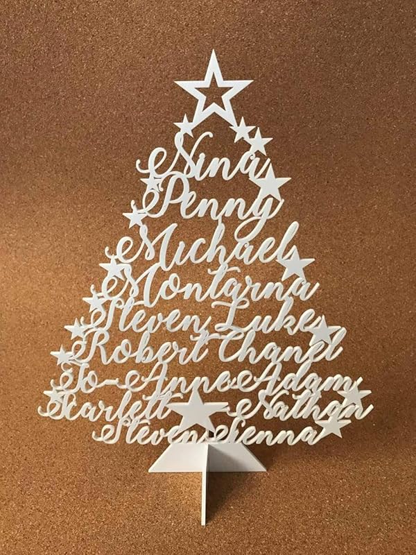 Amazon.com: Personalised Family Christmas Tree On Stand, Custom Laser Cut Names, Xmas Family Gift, Large Ornament 2022 Home Decorations, Handmade Freestanding Wooden Tree, Acrylic Wood, 2023, Names Of Your Choice : Handmade Products