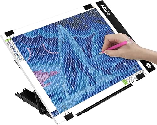 Miniatura 2 de Mlife Kit de almohadilla de luz LED B4  Caja de luz de pintura artística de diamante mejorada, tablero de luz de seguimiento regulable, boceto,