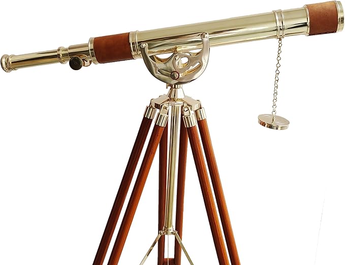 Telescopio Antiguo de Latón Navirock Vintage con Trípode de Madera miniatura 7