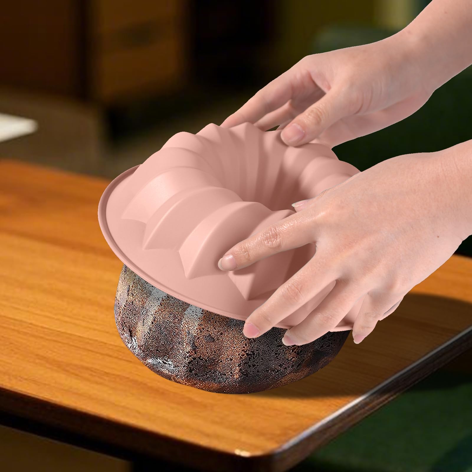 FunSiltasy Premium Silicone Cake Mold - Non-Stick, Reusable, Mold suitable for making flower shaped cakes Easy to Clean -Pink
