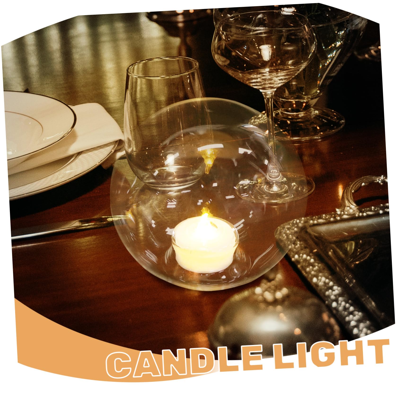 PRETYZOOM Lot de 3 Bougies LED Sphériques en Verre, Centre de Table Élégant, Ambiance Romantique pour Mariages et Anniversaires, Pile Bouton Incluse