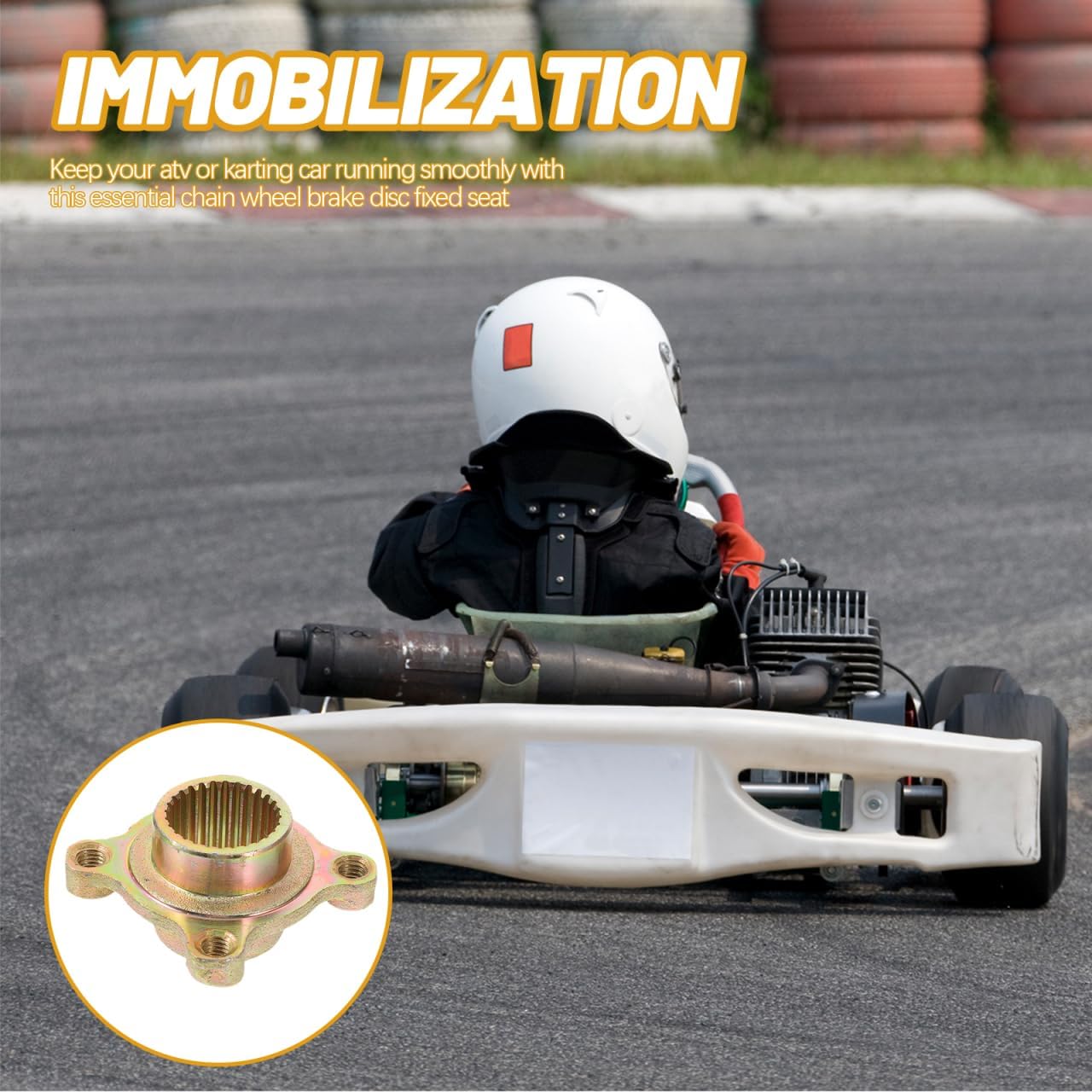 CHILDWEET Rear Axle Sprocket Brake Disc Fixed Seat for Go Kart and Atv Wheel Hub for Improved Stability Essential Atv Part for Smooth Performance Reliable Rear Wheel Rim Hub