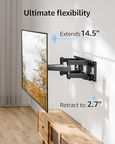 Miniatura 4 de EconoMe - Soporte de pared para TV para la mayoría de televisores de pantalla planaLED4K de 32 a 65 pulgadas, soporte de TV con brazos dobles