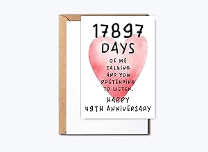 Carte Amusante De 49e Anniversaire Pour Femme Ou Mari – 17897