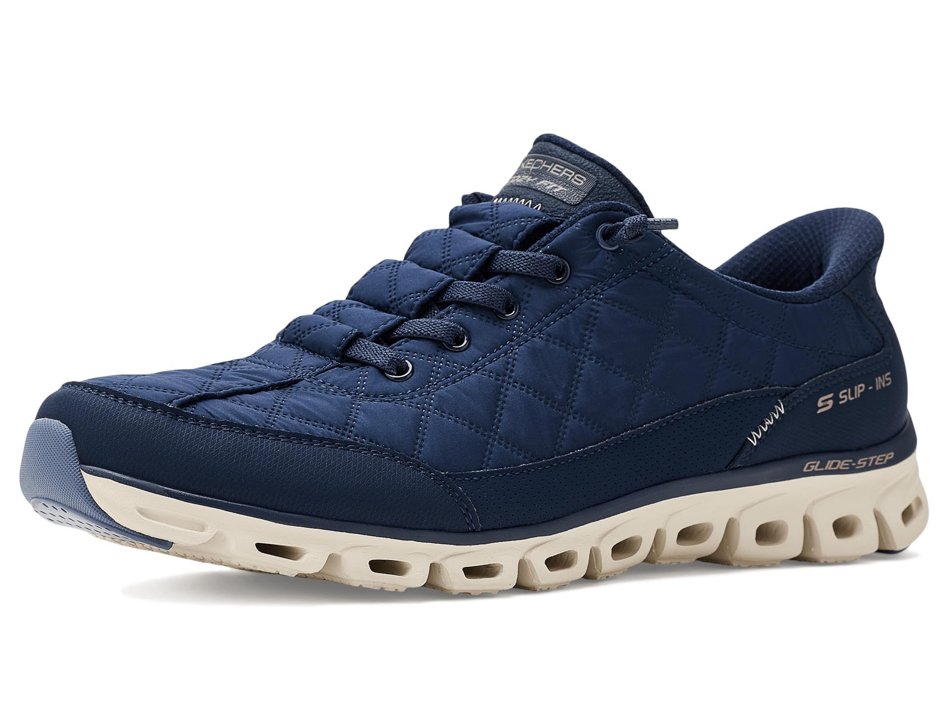 Skechers Mujer Glide-Step At Ease Zapatillas Deportivas, Navy Nylon, 38 EU