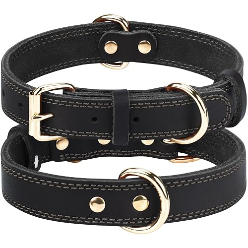 Joytale Collar Perro Cuero, Collar de Cuero para Perros Grandes
