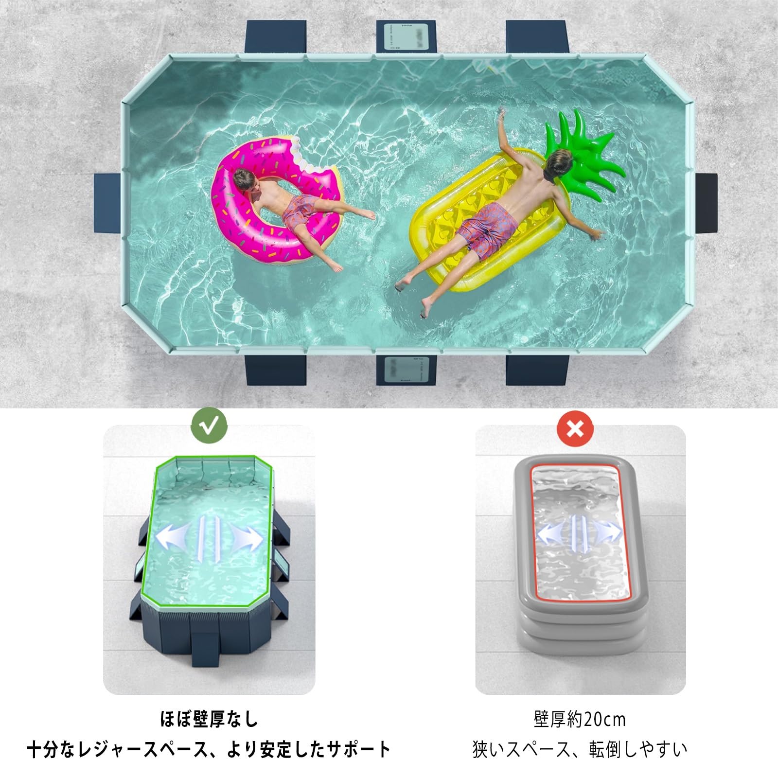 Amazon.co.jp: 折り畳み式 プール 大型 空気入れ不要、折りたたみ 
