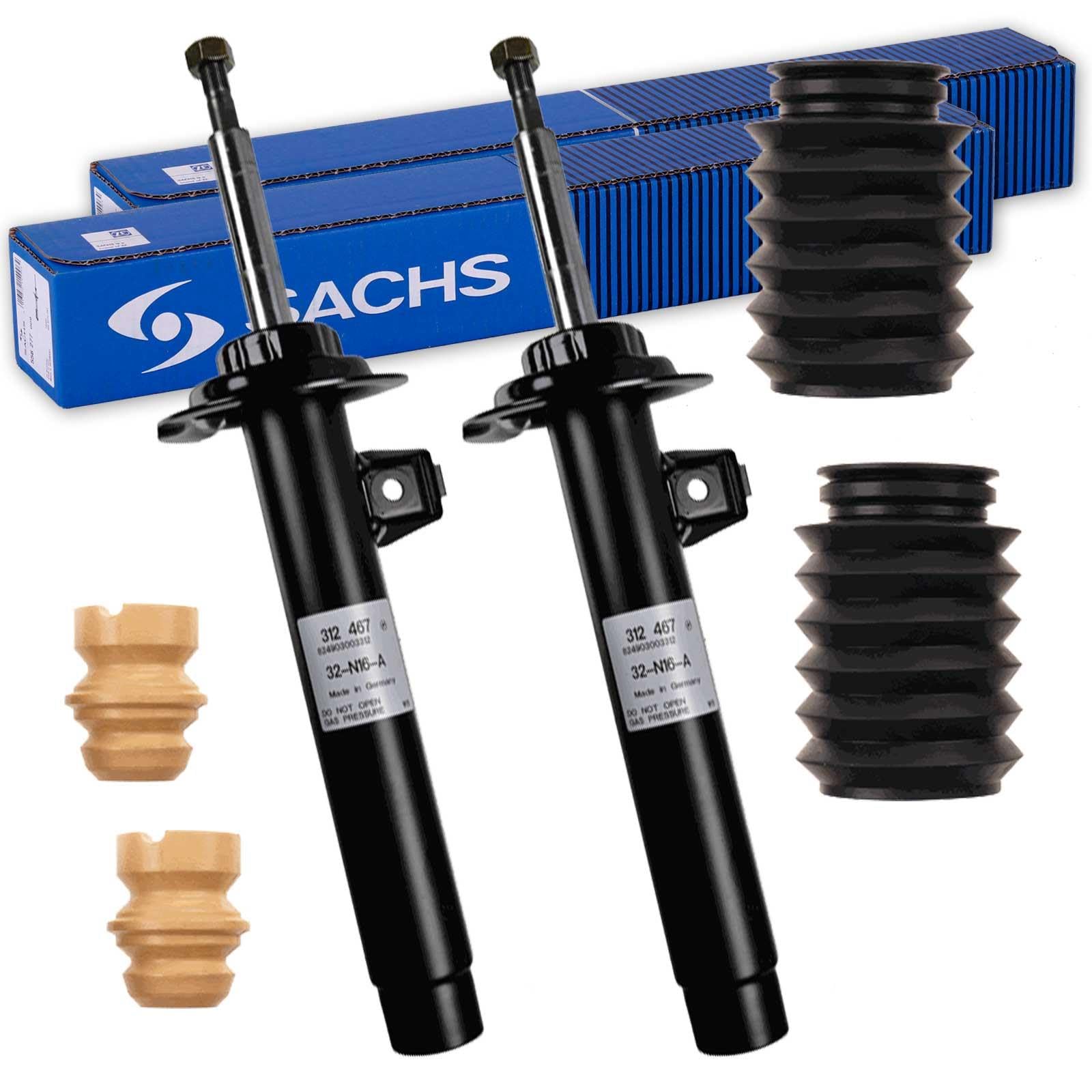 2x Sachs Stoßdämpfer + Protection Kit vorne | passend für Z4 E85 Ab Bj 2002 Kompatibel mit Z4 Roadster (E85)
