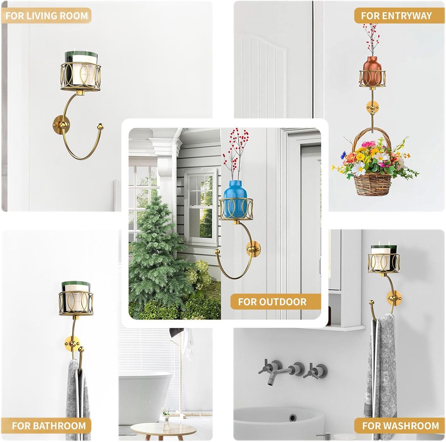 Hand Towel Holder Bag Rustic Bath Towel Ring for Home Decor Outdoor Washroom