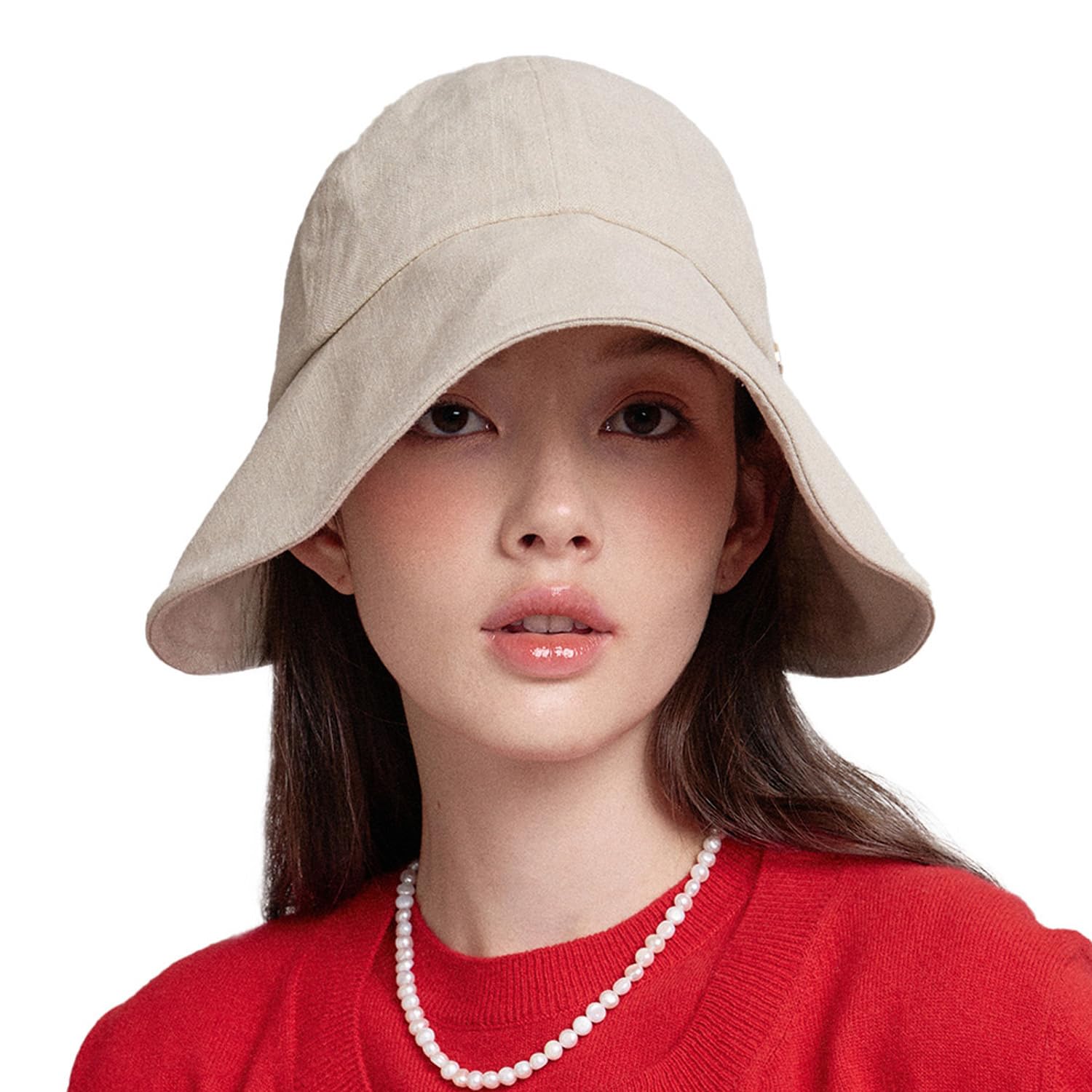 WHITE SANDS MOJA Linen Victorian Bonnet Hat Sun Cap, Foldable Summer Visor | New Katy