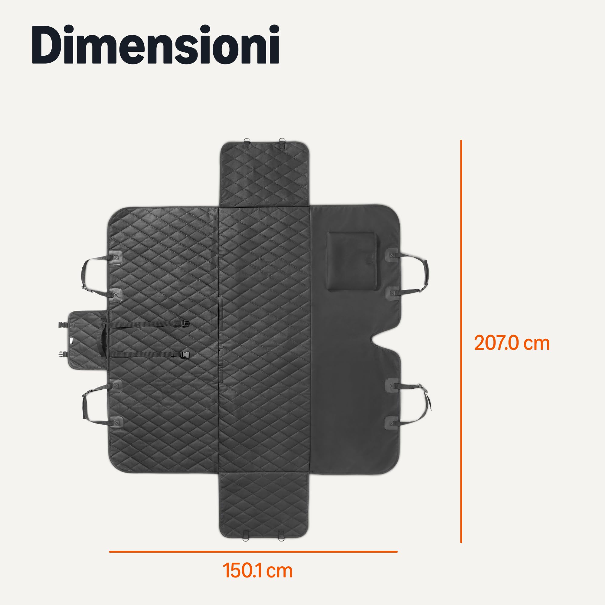 Amazon Basics, Coprisedile per auto per animali domestici, 100% impermeabile, resistente 600D, nero