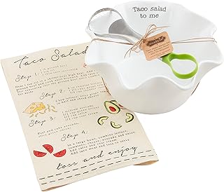 12 Family Dinner Recipes for Busy Weeknights 30 Mud Pie Circa Taco Salad Bowl and Towel Set, White, 5