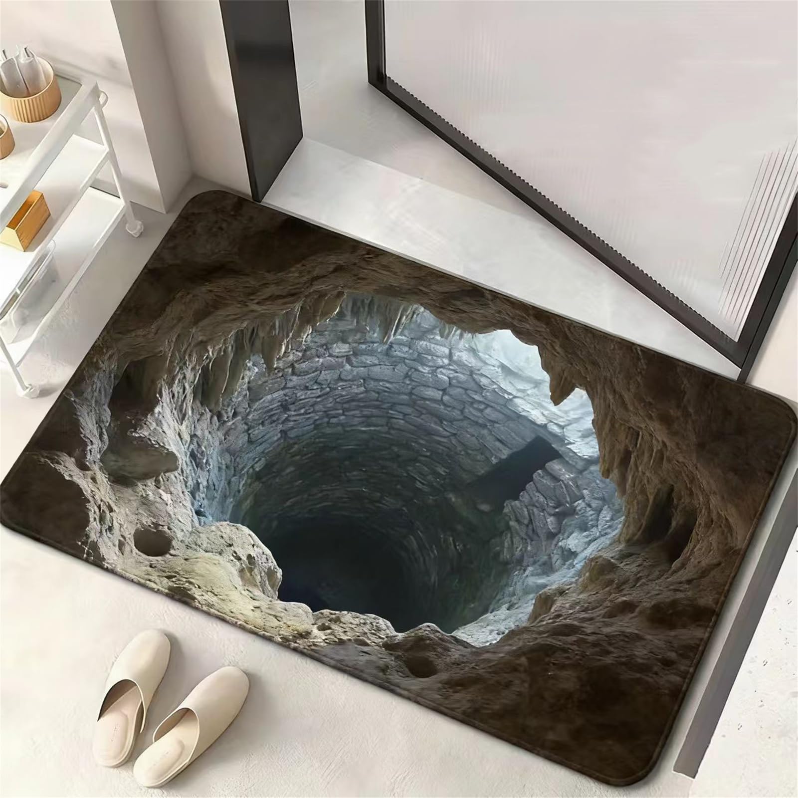 GAENZA Paillasson 3D À Effet D'illusion D'optique, Tapis Antidérapant