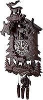 Vista 4 de Reloj de cucú de madera, hecho a mano con gran ciervo vívido y 4 bailarines que bailan con la música