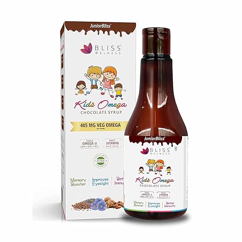 iqra Bliss Welness Junior Bliss Kids Omega 3 6 9 con Omega 3 300 mg (DHA 100 mg EPA 30 mg ALA 170 mg) Suplemento multivitamínico Vitamina A C D E -