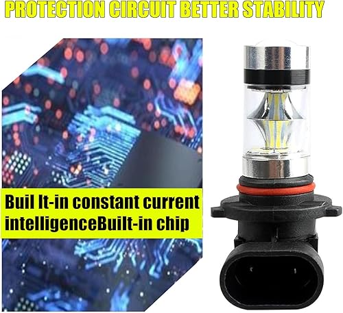 Miniatura 3 de Nowkont Paquete de 2 luces antiniebla LED para automóvil, 90059006 ultra brillantes, accesorios de iluminación LED de gran potencia, universales