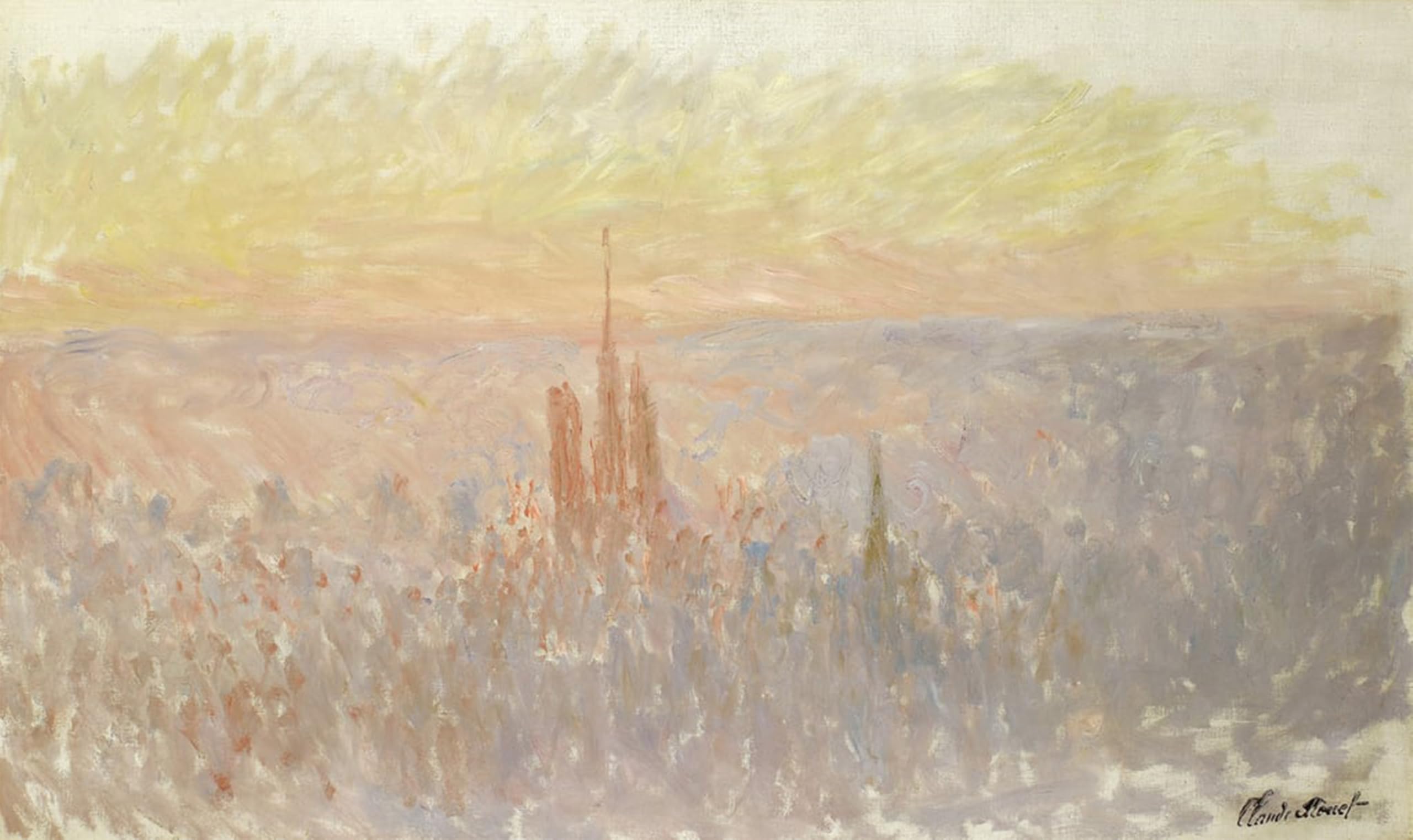 HRJUBWREE Famous Paintings Pictures Artwork Picture View of Rouen by Claude Monet Photo Wall Print for Home Decor 60x90cm
