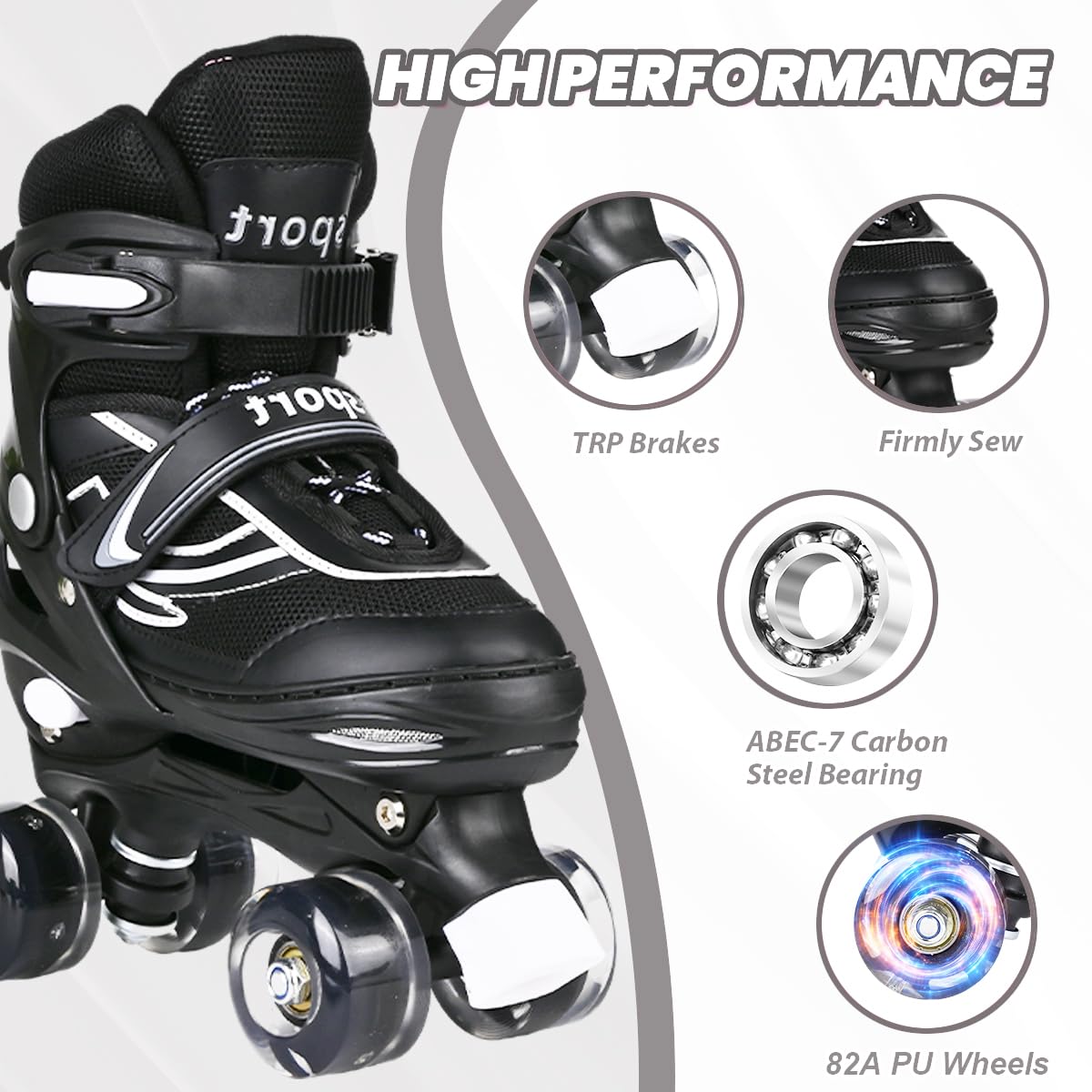 Roller Enfant Fille, Patins à roulettes pour Enfants, Garçons et débutants, 4 Tailles, Réglables, Adaptés pour L'intérieur et L'extérieur