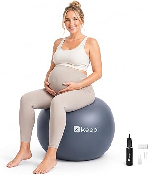 KEEP Birthing Ball for Pregnancy - 65cm 1400g Extra Thick Yoga Ball for Labor, Prenatal & Postnatal Maternity Exercise, 1100 Lbs Heavy Duty Anti-Burst Stability Ball & Physio Ball Pump Included
