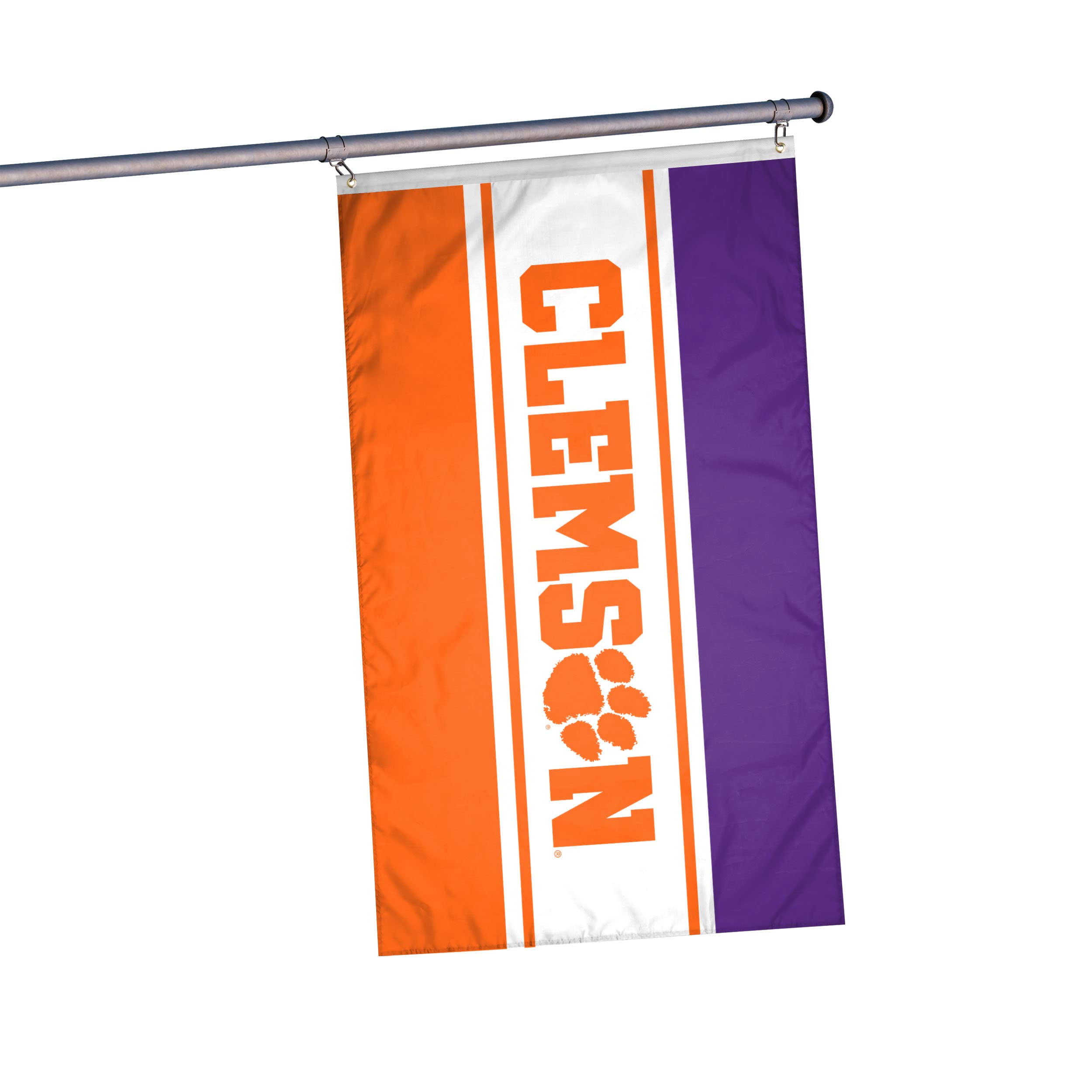 Drapeau Clemson Tigers double face horizontal de 91x152 cm pour fans de NCAA
