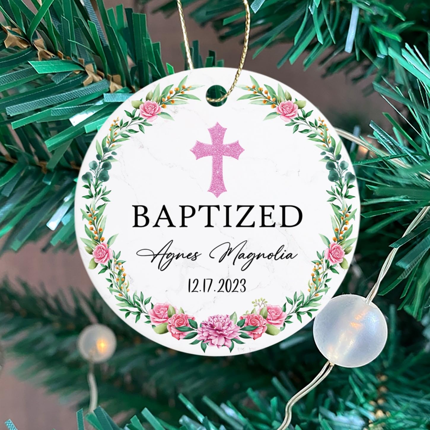 Personalised Rhinestone Transfer For Baby Christening/Baptism - S1 Custom Name In Diamante