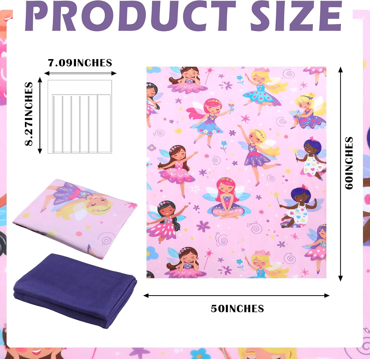HunnmingRe 3 Pcs DIY Tie Blankets Fleece Kit No Sew Blanket Kit Include 50x60 Inch Fairy No Sew Fleece Fabric and Ruler Template DIY Pink and Purple Throw Making for Bed Couch