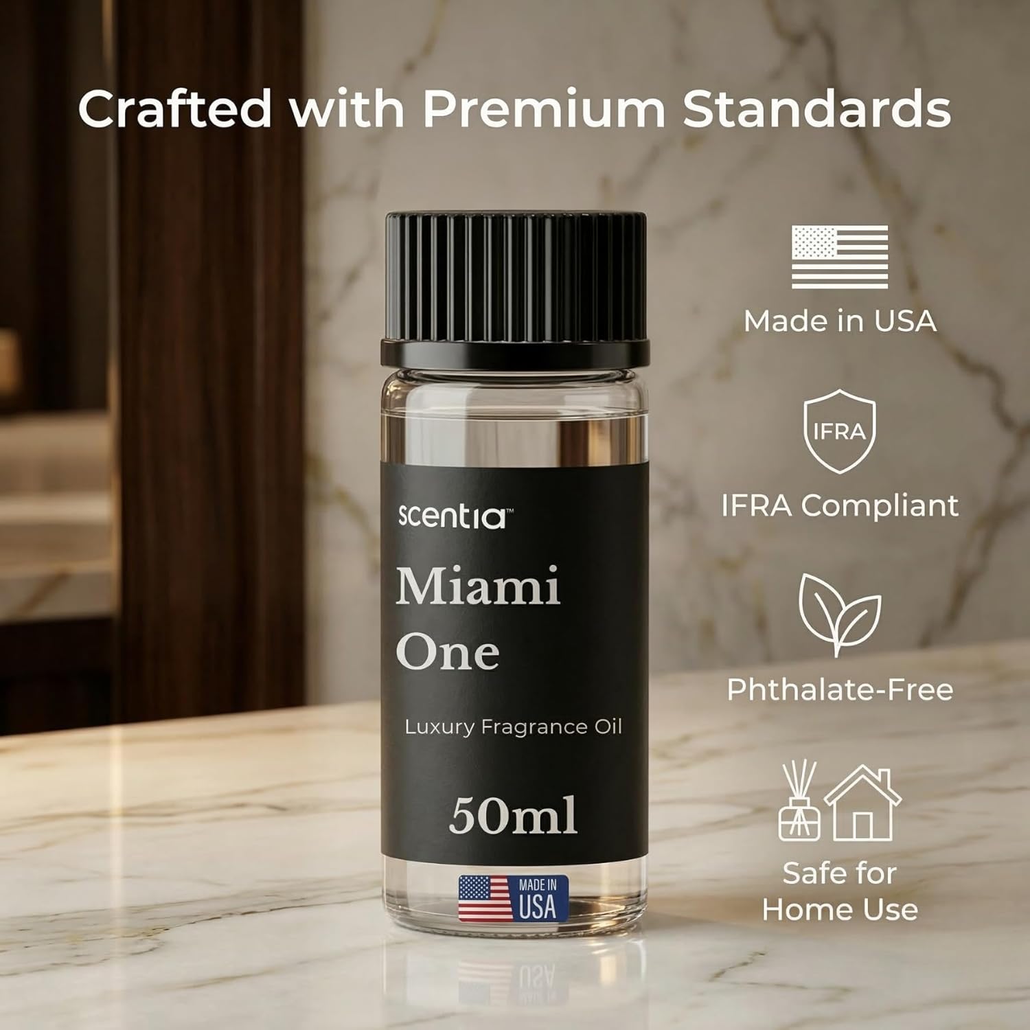 Scentia Miami One (My Way) Hotel Scent Diffuser Oil – Luxury Fragrance Inspired by 1 Hotel Miami Beach – 50 mL – Lemon, Sandalwood & Cedar Essential Oil Blend for Home, Office & Aromatherapy Diffusers