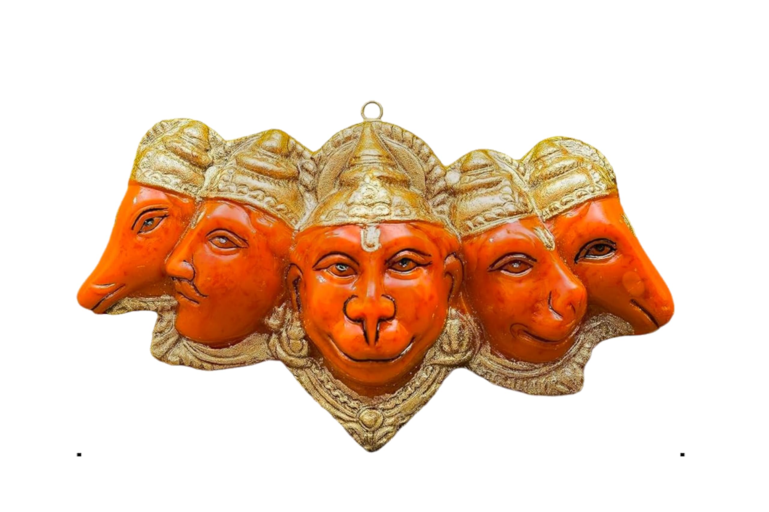 Zig Zag Panchmukhi Hanuman Hanging Idol for Door Entrance, Five Faces of Hanuman Murti Statue for Pooja Door Entrance