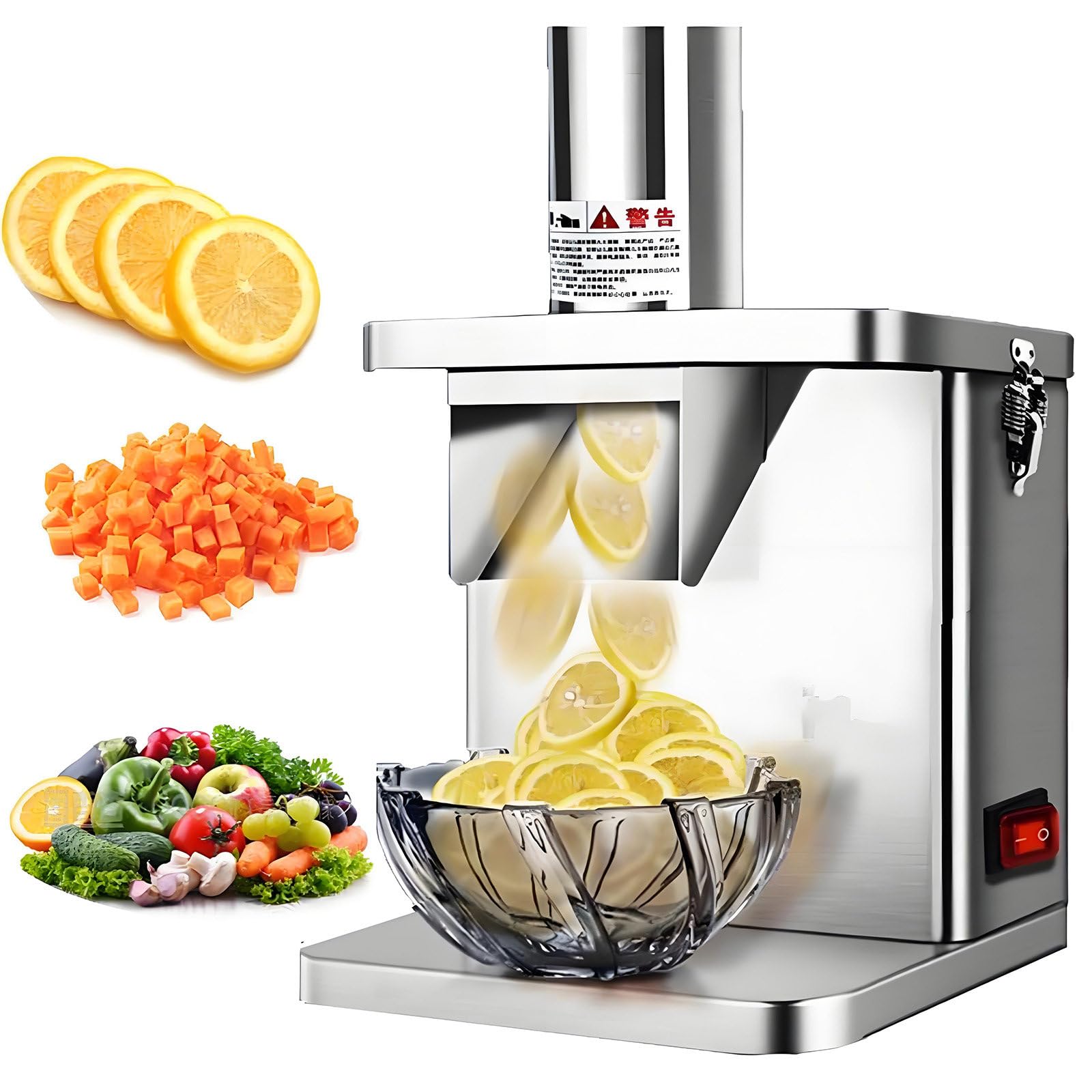 GUTYGIO Electric Vegetable Dicer Commercial Vegetable Chopper Dicer Shredder Automatic Onion Potato Cutter Food Processor Fruit Cutting Machine Blades for Carrots