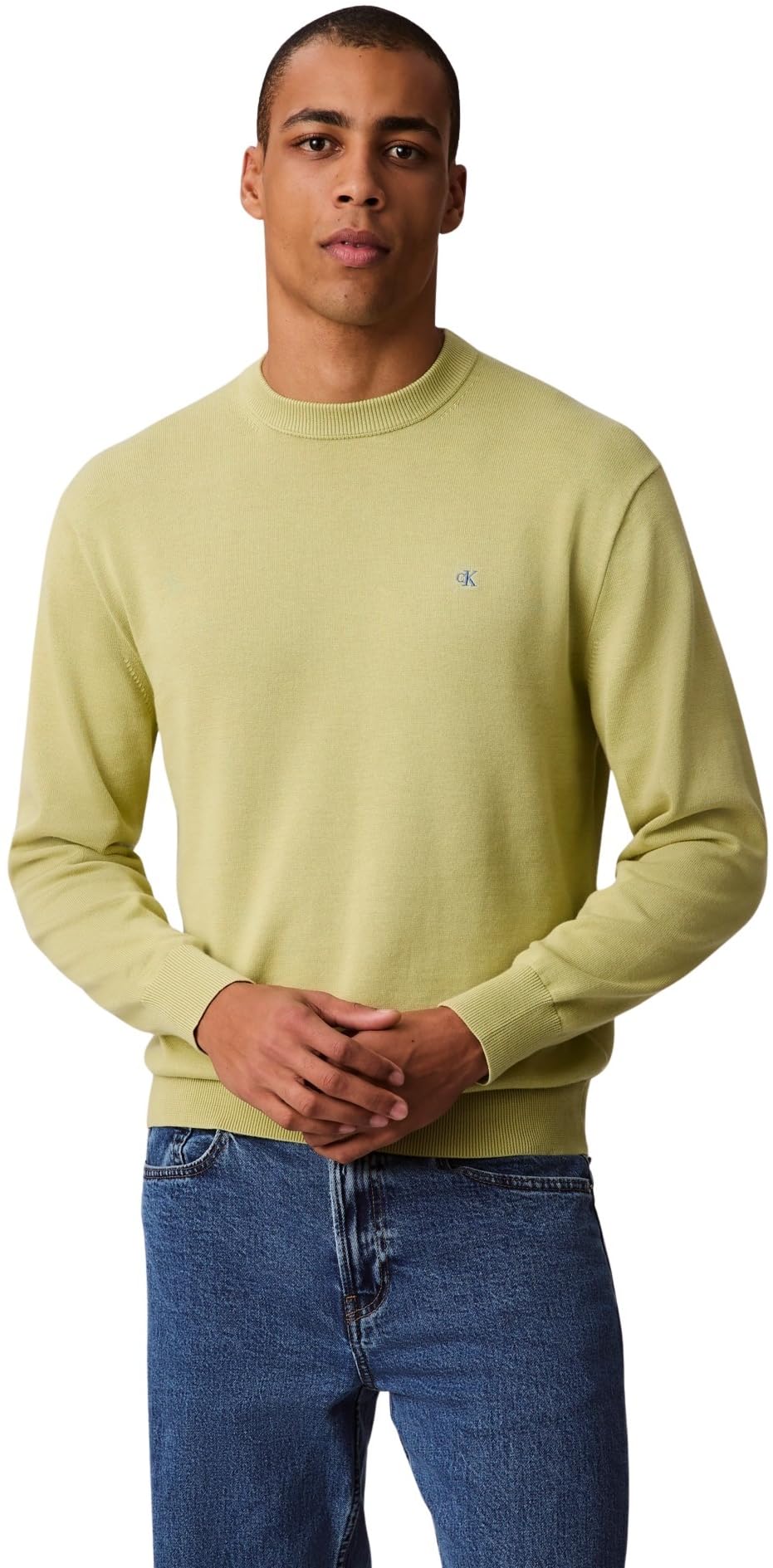 Calvin Klein Jeans Men's LS EZ Cotton CREWNK Sweater 12GG LV04RC309G Sweaters, Beige (Winter Pear), XL
