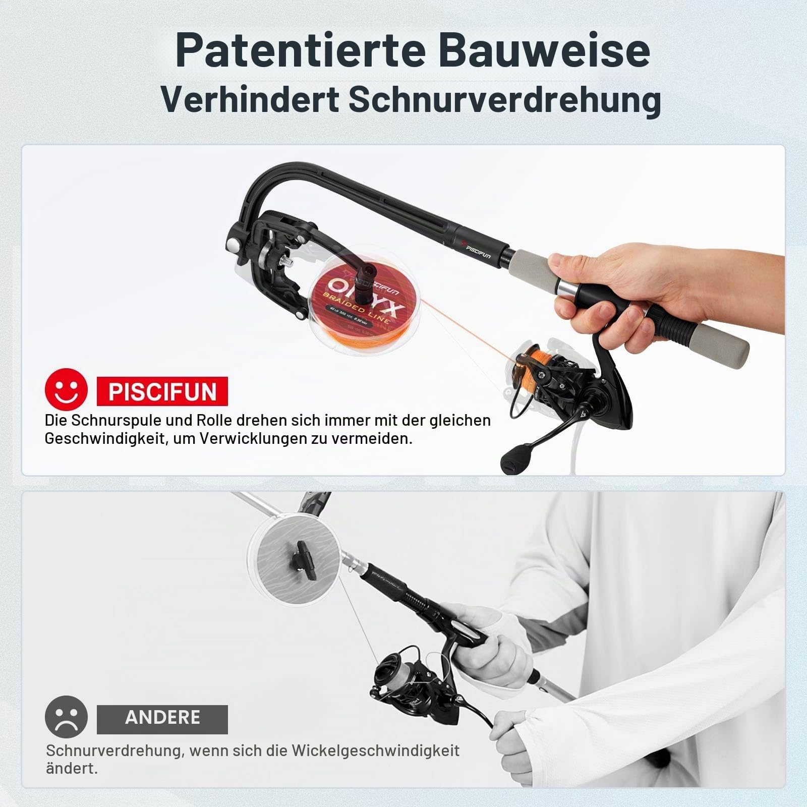 piscifun Angelschnur Winder-Drucksystem Maschine Spinnrolle Spule Freilaufsystem Station System Automatische Spulen Halter