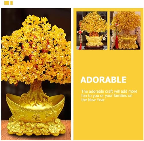 Miniatura 3 de Árbol de cristal para el dinero, Feng Shui, bonsái para fortuna dinero, riqueza, prosperidad y éxito, árbol de piedras preciosas de citrino para