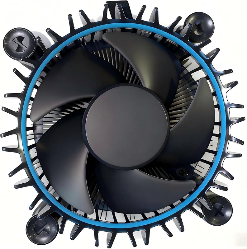 CPU Cooler Aluminum Heatsink Copper Core Base Replacement Compatible with Intel i5 12400 Cooler Aluminum Heatsink Fan for LGA1700 12th Gen Alder Lake CPU (Up to 65W) i5-12400 Cooler Fan