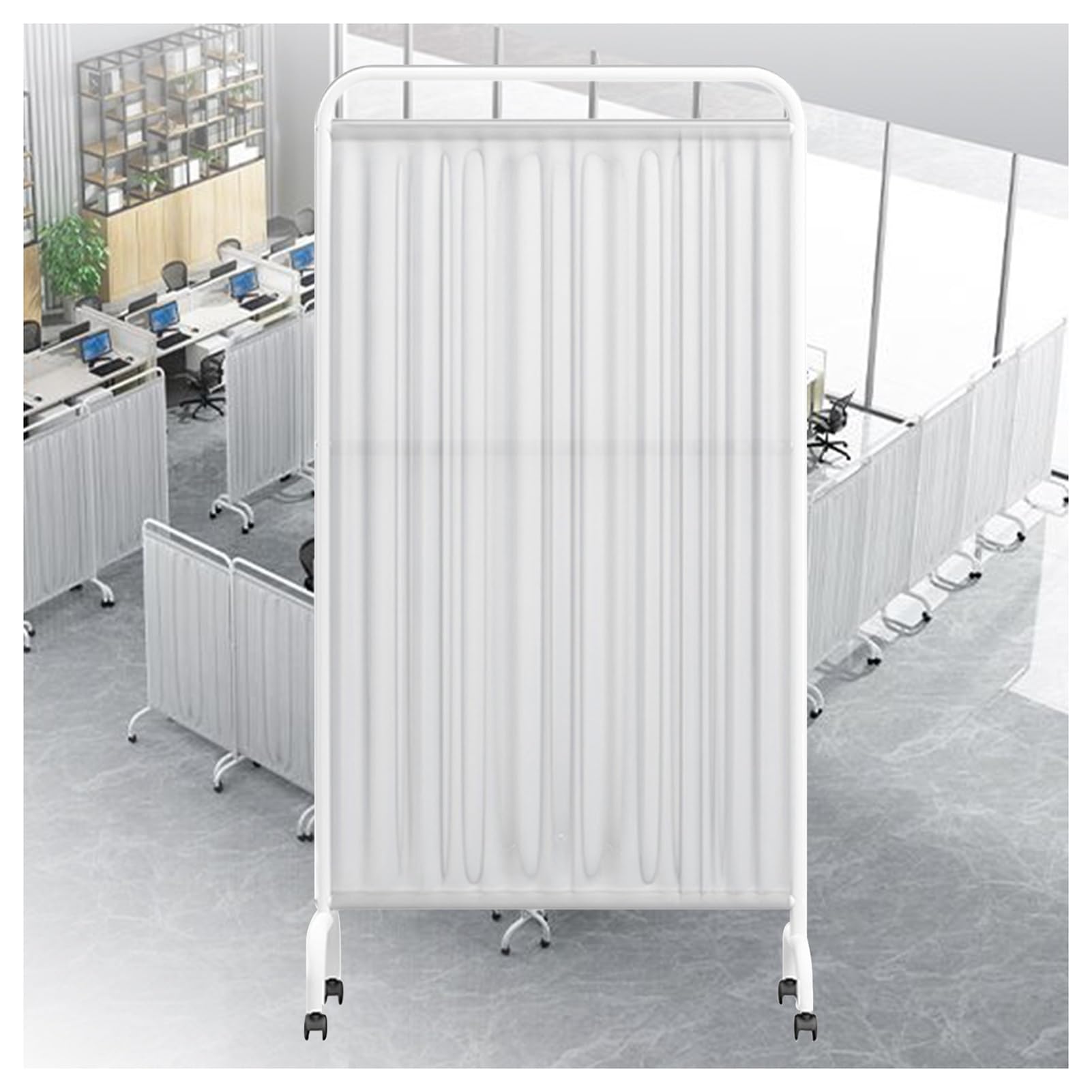 Générique Paravent médical monopanneau, paravent Pliable sur roulettes, écran de Protection de 1,83 m de Haut pour Bureau/Chambre/Restaurant/hôpital (Blanc, 1 Panneau)