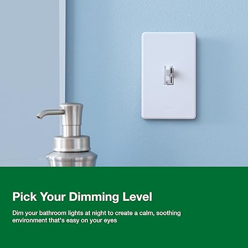 Miniatura 4 de Lutron Toggler interruptor atenuador de un polo o de tres vías para bombillas LED y de bajo consumo TGCL-153PH-2-WH 6000watts